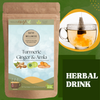 Satvi Wellness Turmeric Ginger Amla Tea| Turmeric Tea| Ginger Tea| Amla Tea | Herbal Tea | Grocsy