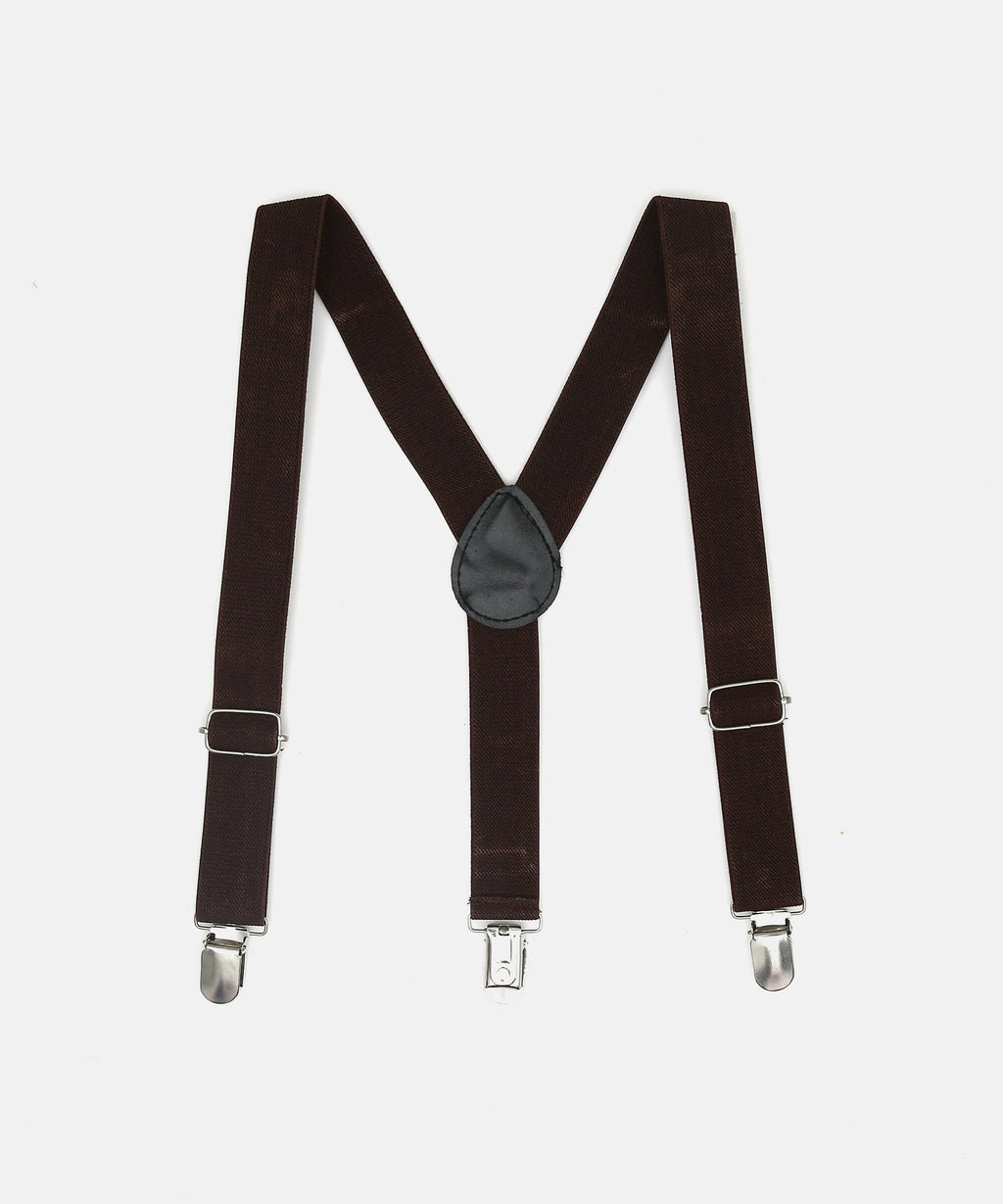 Manet Boys Solid Suspenders - Brown | Grocsy