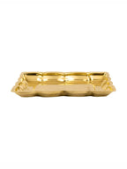 Spillbox Gold-Toned Brass Rectangular Betal Thali Pooja Essential | Grocsy