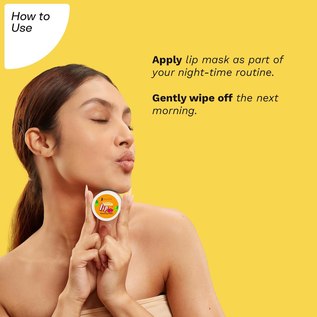 Pilgrim 2% Vitamin C Lightening Lip Sleeping Mask For Glowing Lips with Australian Kakadu Plum & Lime Pearl | Grocsy
