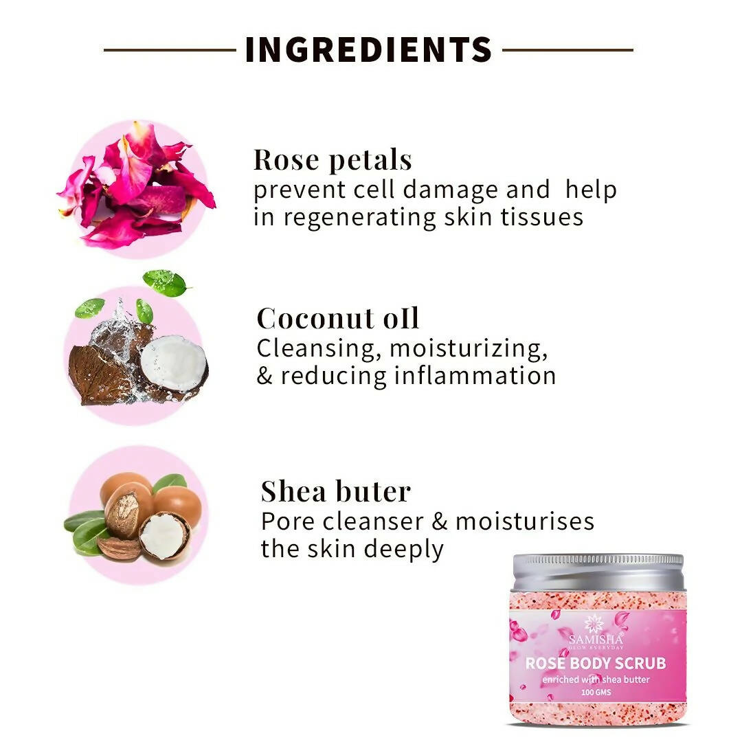 Samisha Rose Body Scrub With Shea Butter | Grocsy