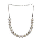 Dual Tone Gold and Silver Choker with American Diamonds and Kundan (Silver) - Ruby Raang | Grocsy