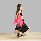 Pink Cow Fashions Black Ghagra Choli With Pink Dupatta | Grocsy