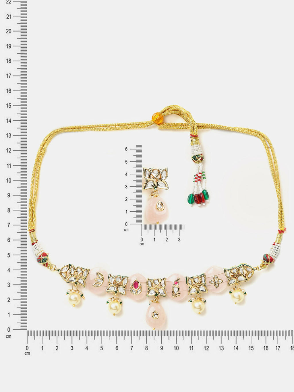Ruby Raang Gulnaar Necklace And Earrings Set | Grocsy