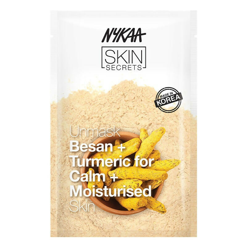 Nykaa Skin Secrets Indian Rituals Besan + Turmeric Sheet Mask For Calm & Moisturised Skin | Grocsy