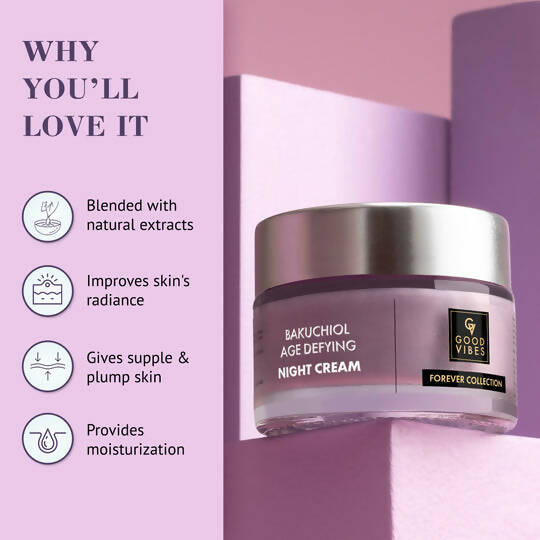 Good Vibes Bakuchiol Age Defying Night Cream | Grocsy