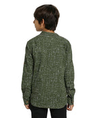 Manet Boys Full Sleeves Dot Printed Ethnic Shirt - Olive Green | Grocsy