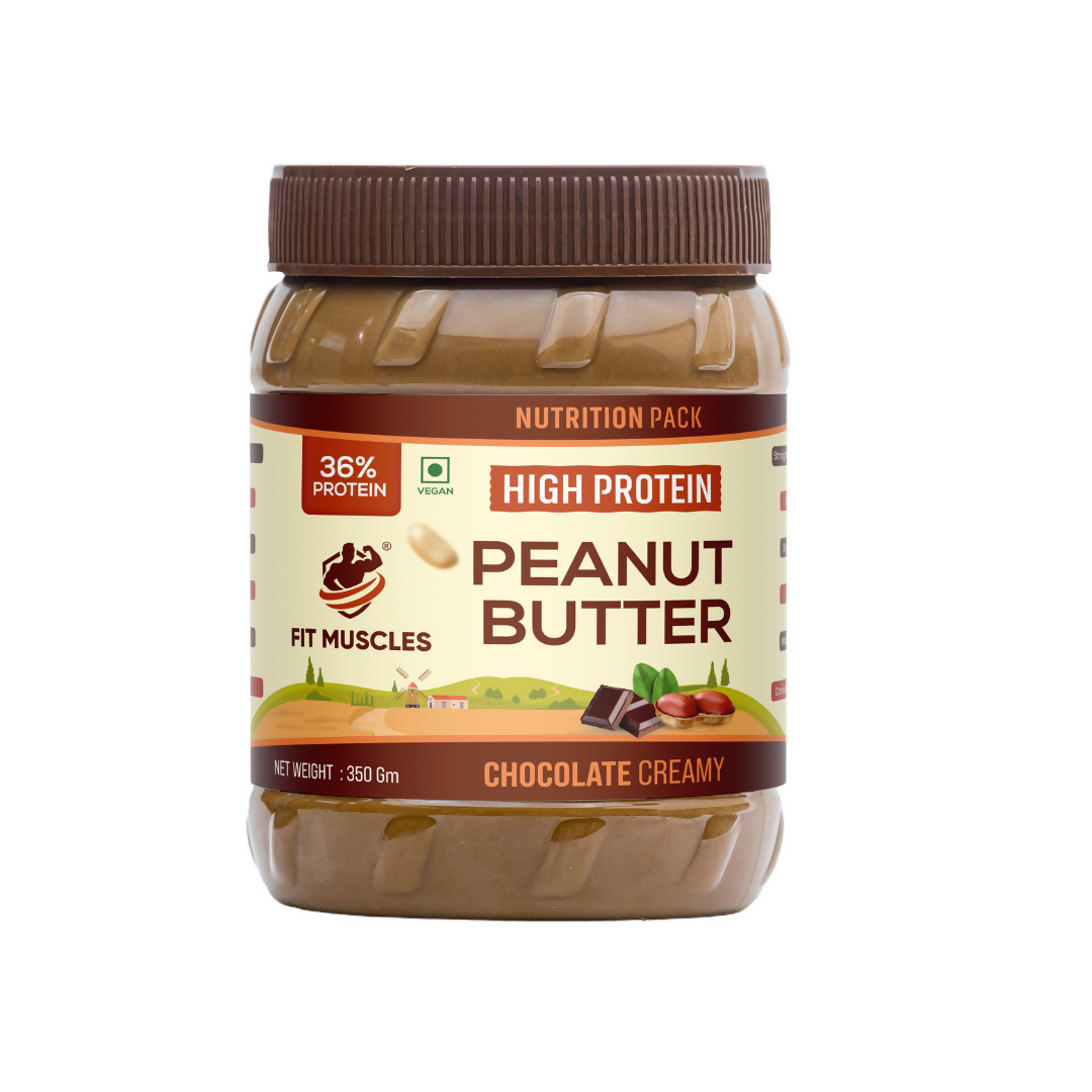 Fit Muscles High Protein Peanut Butter - Chocolate Creamy | Grocsy
