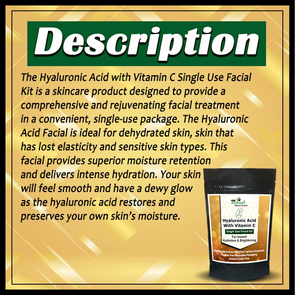 VedicAyurveda Hyaluronic Acid With Vitamin C Facial kit | Grocsy
