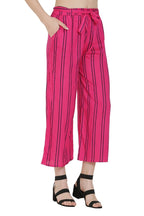 Asmaani Pink Color Rayon Fabric Stripped Palazzo | Grocsy