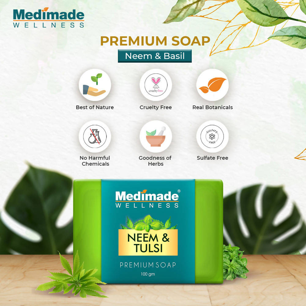 Medimade Wellness Neem & Tulsi Premium Soap | Grocsy