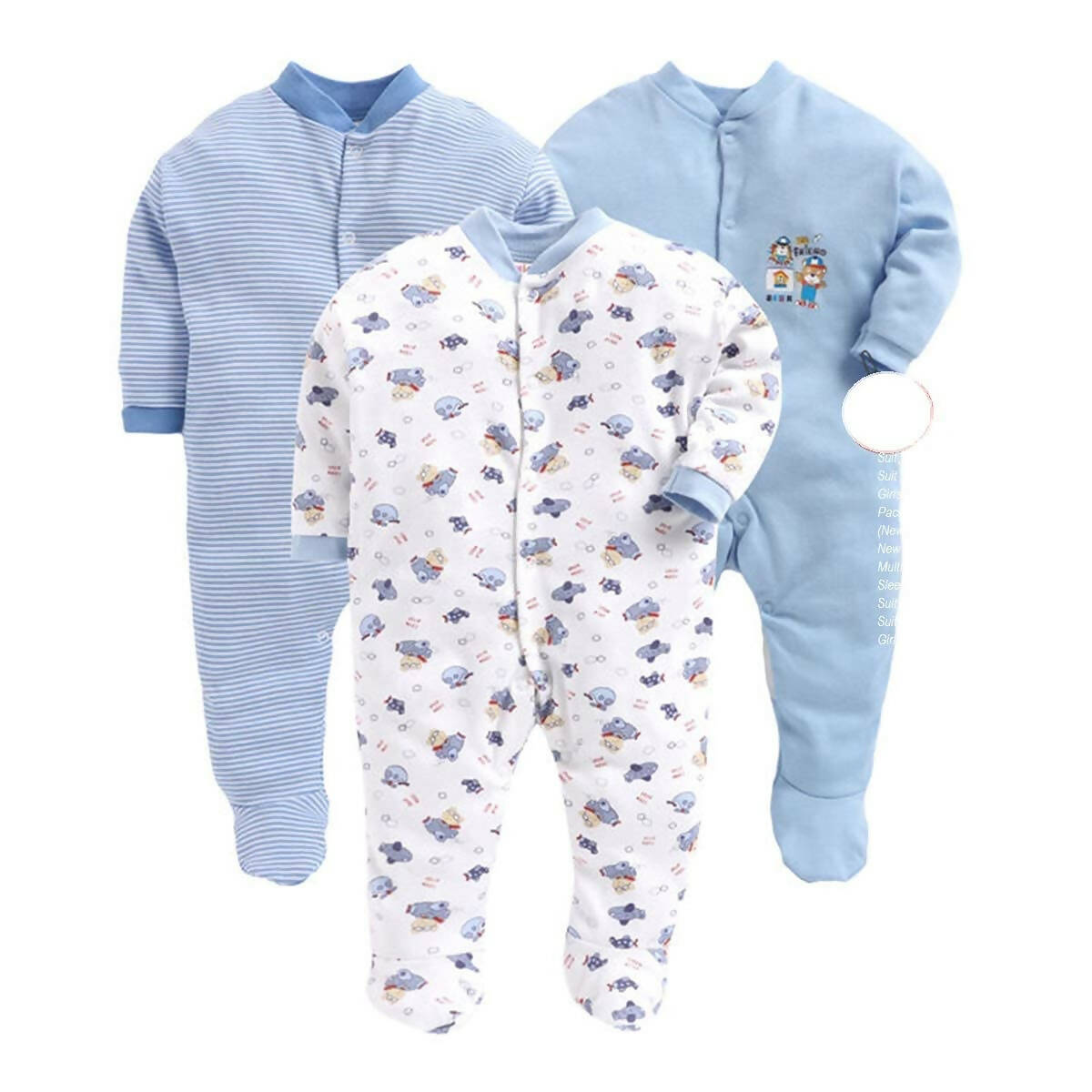 Daddy - G Rompers/Sleepsuits/Jumpsuit /Night Suits for New Born Babies - Blue | Grocsy