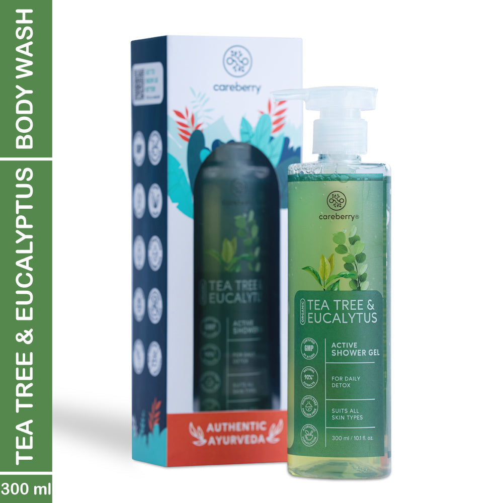 Careberry Organic Tea Tree Eucalyptus Oil Shower Gel | Grocsy