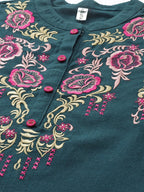 Yufta Teal Floral Embroidered Top | Grocsy