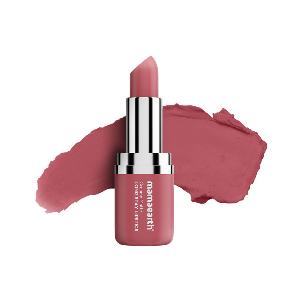 Mamaearth Creamy Matte Long Stay Lipstick - Rose Nude | Grocsy