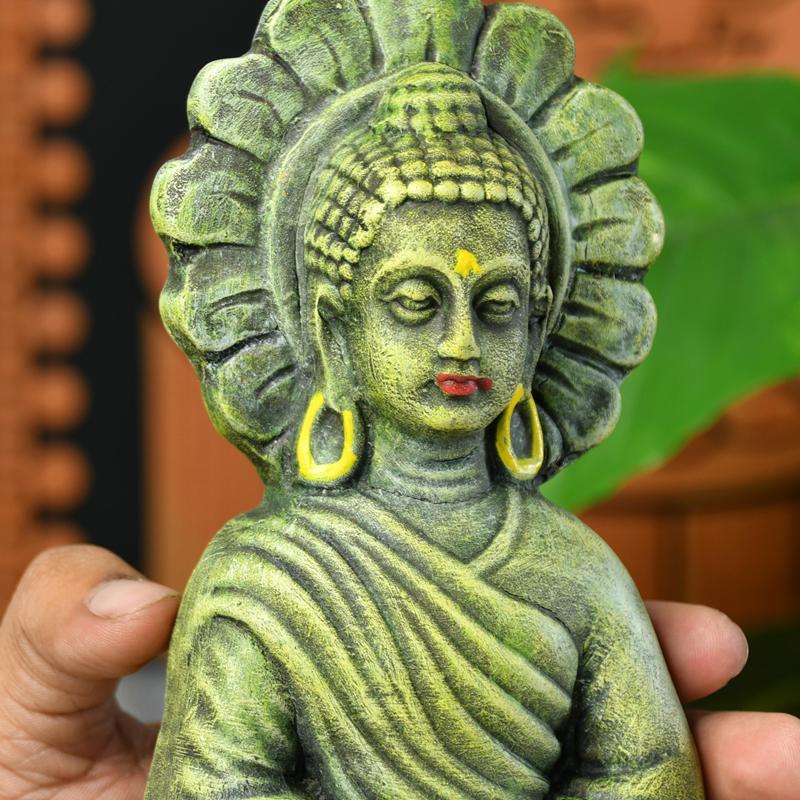Sowpeace Premium Terracotta Meditating Buddha on Lotus Tabletop | Grocsy