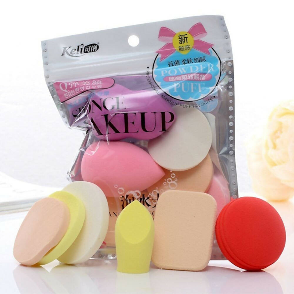 Favon Keli Pack of 6 Different Shaped Makeup Puffs and Sponges for Multiuse | Grocsy