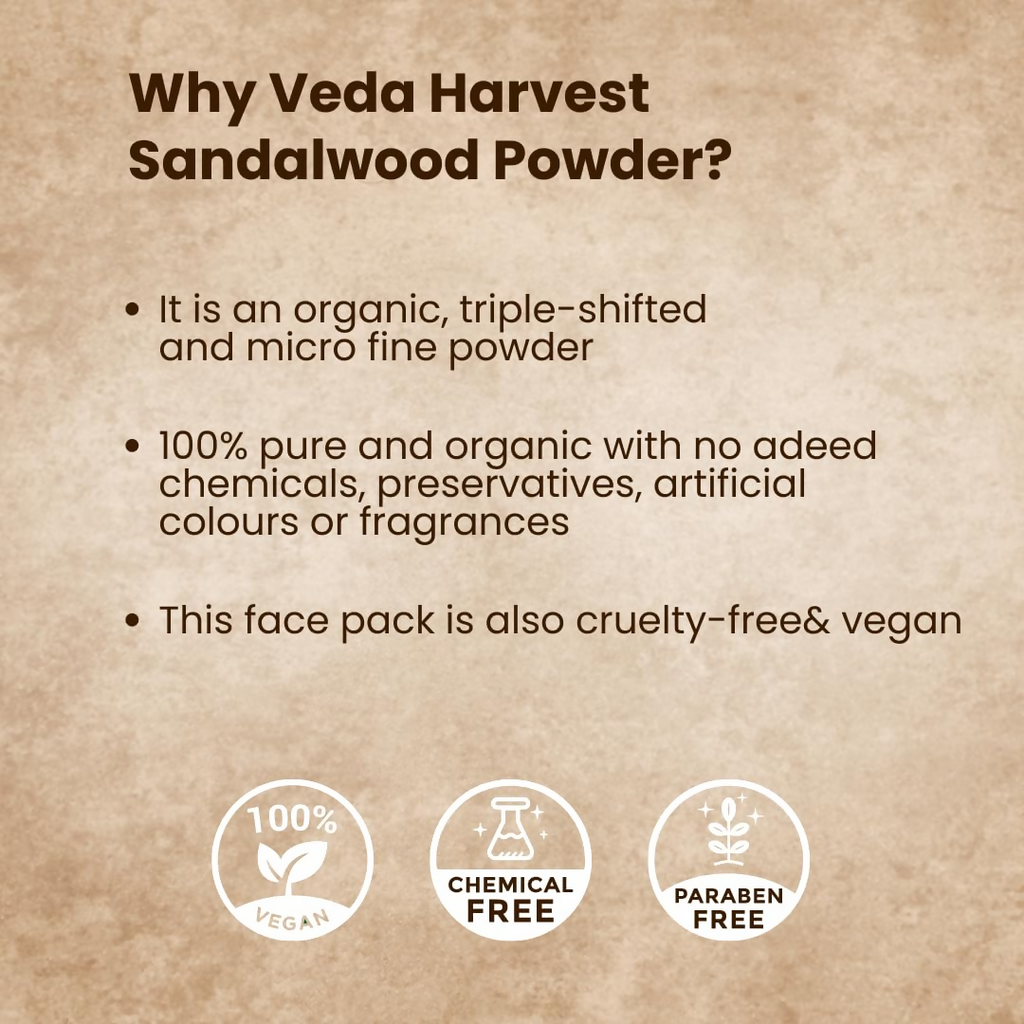 Veda Harvest Sandalwood Powder For Glowing Skin | Grocsy