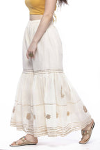 Mominos Fashion Cotton Off White Beautiful Gotta Work Sharara | Grocsy