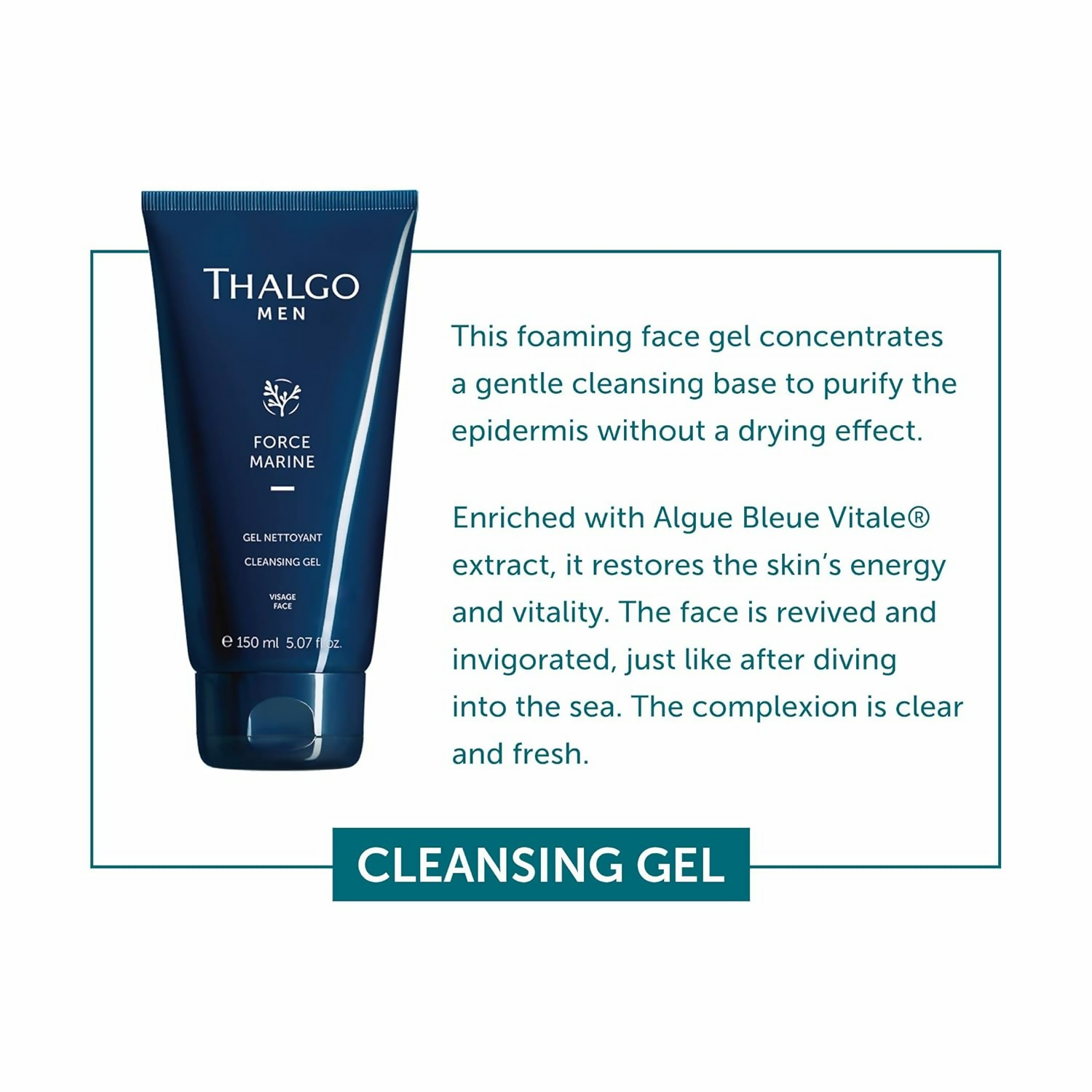 Thalgo Cleansing Gel - Refreshing Purifying Men’s Face Wash | Grocsy