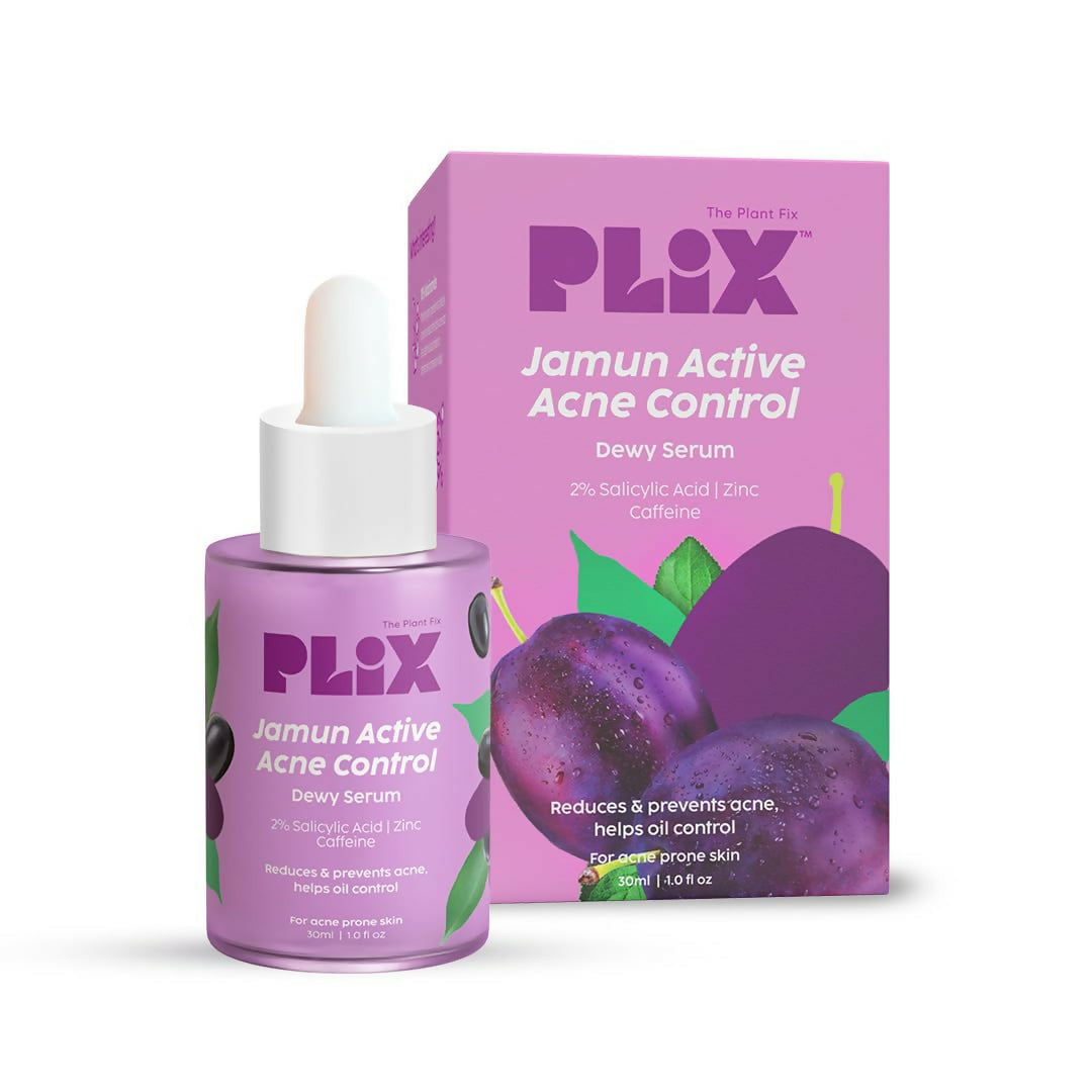 PLIX The Plant Fix 2% Salicylic Acid Jamun Active Acne Control Dewy Serum For Active Acne & Dark Spot Reduction | Grocsy