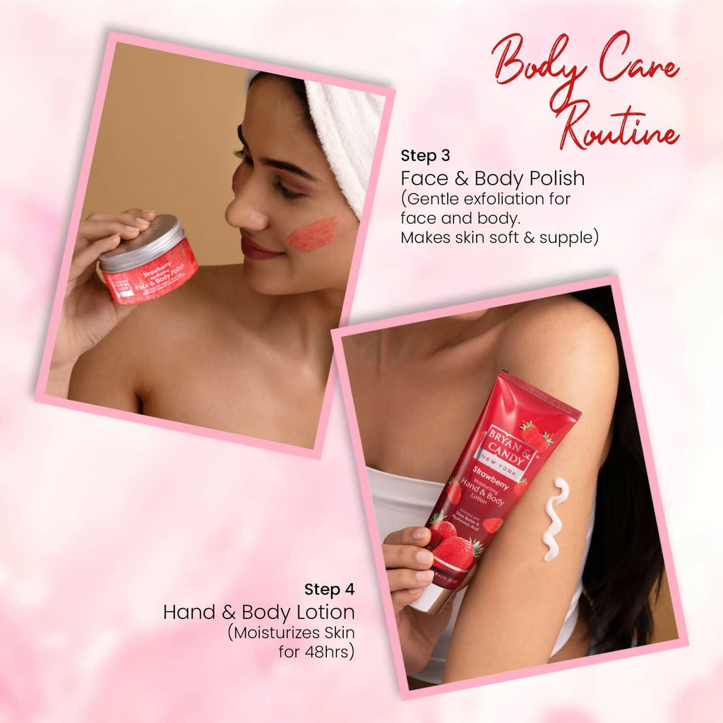 Bryan & Candy Strawberry Bath Tub Kit Gift Set For Women & Men | Grocsy