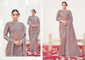 Pyaji Crush Paper Silk Moti work Saree with Unstitched Blouse - Norita Varya | Grocsy