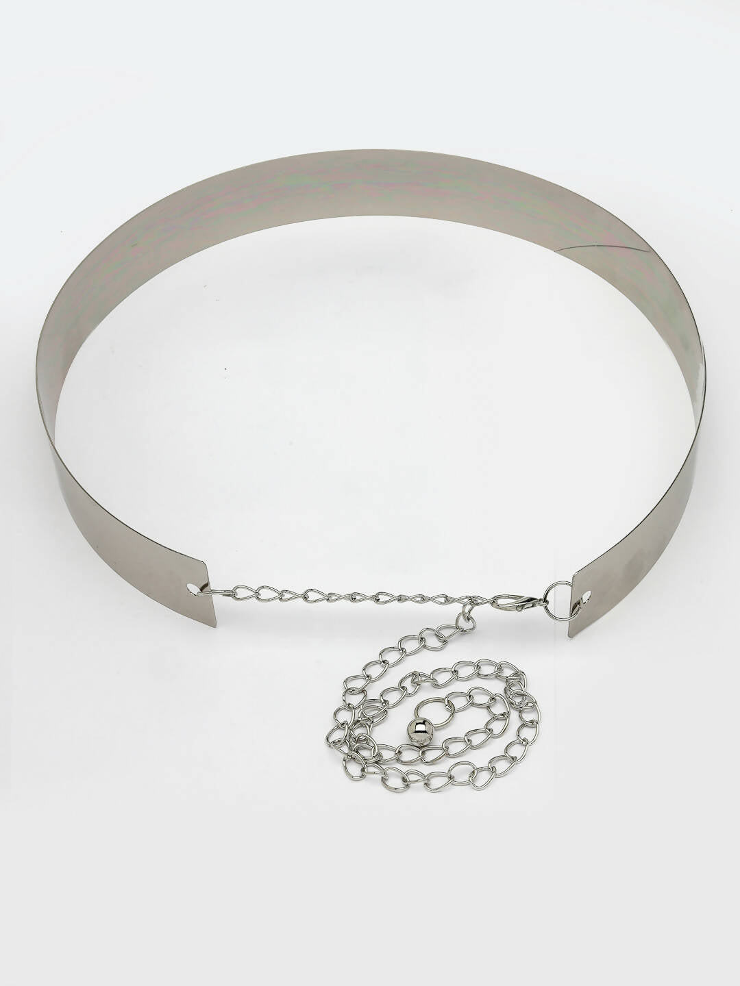 NVR Women Circular Silver Plated Adjustable Broad Belt | Grocsy