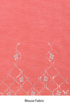 Pink Organza Satin Silk Sequence Embroidered with Stone work Saree - Nimaya Benzy | Grocsy