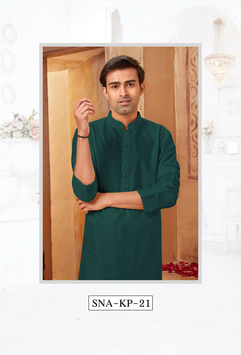 Joban Fashion Bottle Green Art Silk Kurta Pyjama | Grocsy