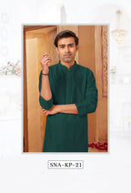 Joban Fashion Bottle Green Art Silk Kurta Pyjama | Grocsy