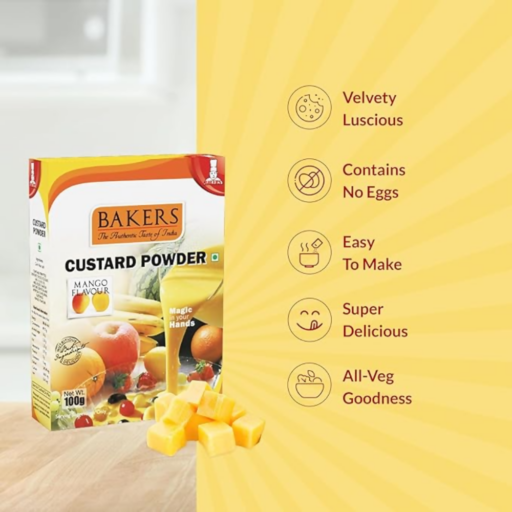 BAKERS Custard Powder - Mango | Grocsy