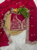 Joban Fashion Red Frendy Satin Silk Party Wear Sarees | Grocsy