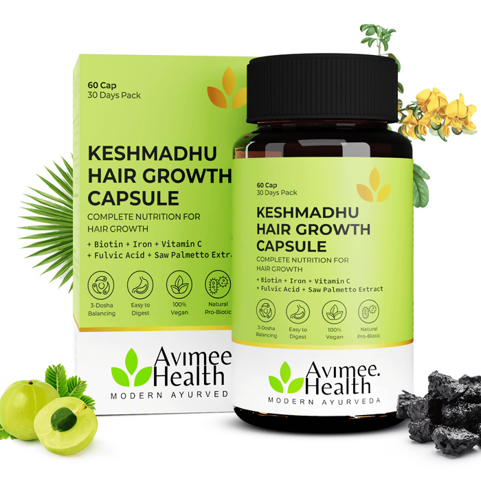 Avimee Herbal Keshmadhu Hair Growth Capsule with Biotin | Grocsy