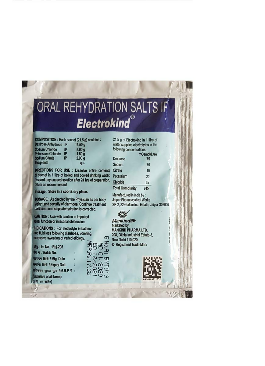 Electrokind - Sachets Oral Rehydration Salts | Grocsy