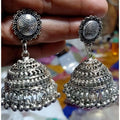 MS Fashion India Oxidized Designer Crafted Traditional Jhumka Brass Jhumki Earrings | Grocsy