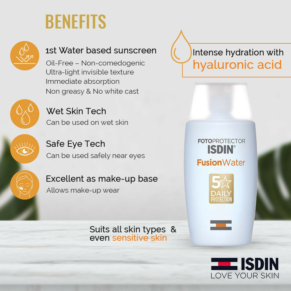 ISDIN Fotoprotector Fusion Water Sunscreen SPF 50 UVB/UVA | Grocsy