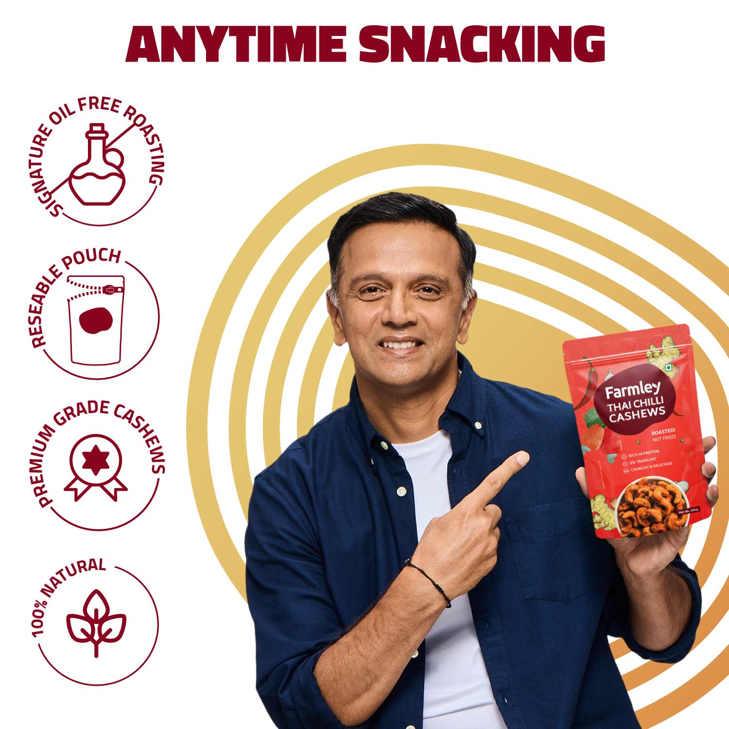 Farmley Combo - Peri - Peri Party Mix(405 g) + Thai Chilli Cashews(200 g) + Black Pepper Cashews(200 g) + Berry Mix(200 g) | Grocsy