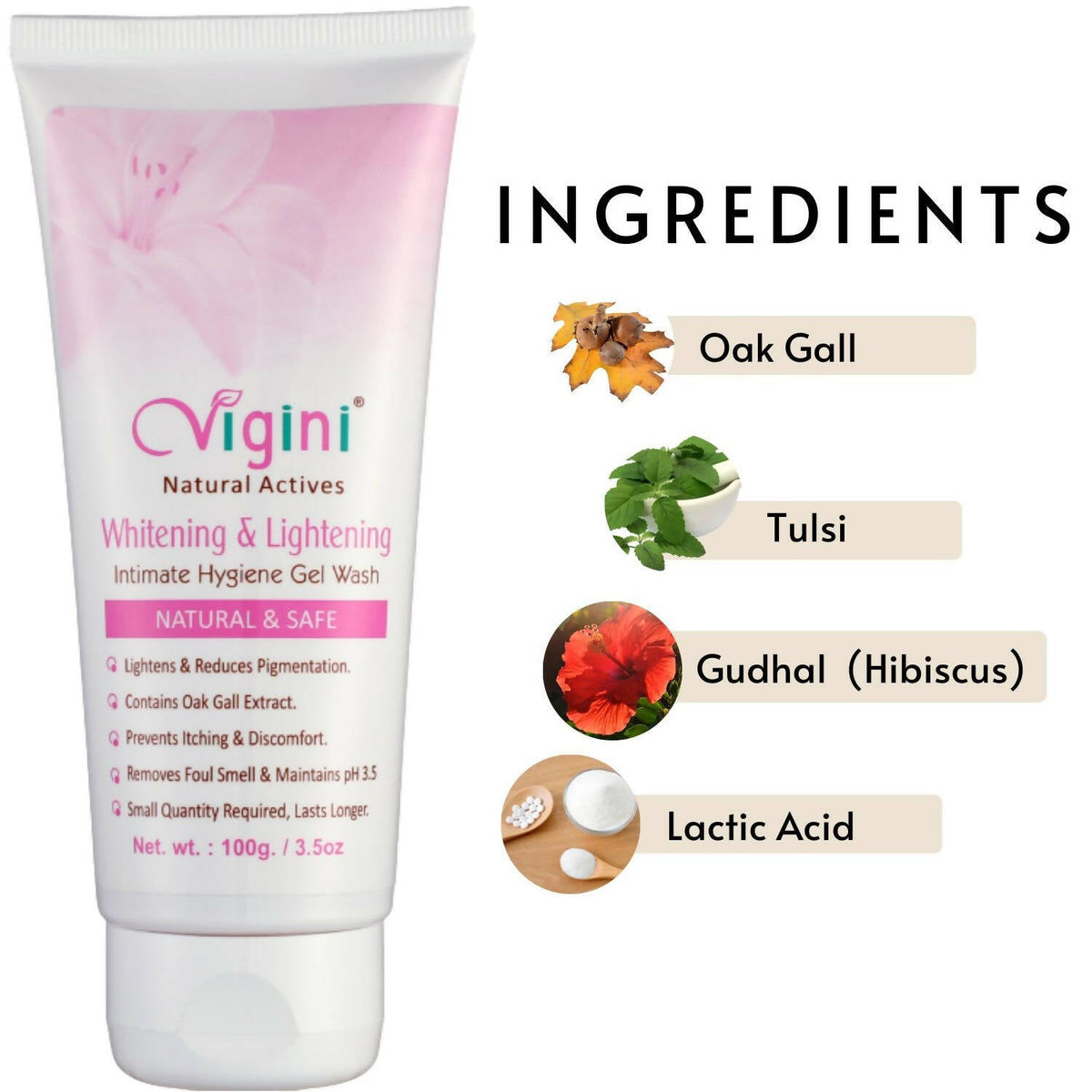 Vigini Natural Actives Vaginal Lightening Whitening Intimate Feminine Hygiene Gel Wash for Women | Grocsy