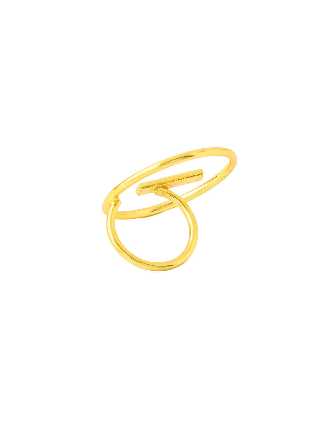 NVR Women Gold-Polished Adjustable Finger Ring | Grocsy