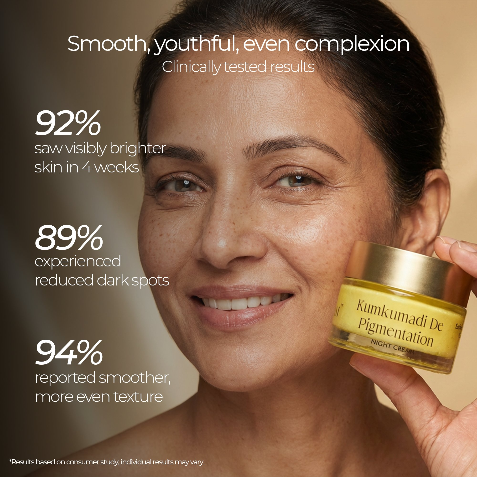 VedicDerm Kumkumadi De Pigmentation Night Cream with Saffron & Ceramides | Grocsy