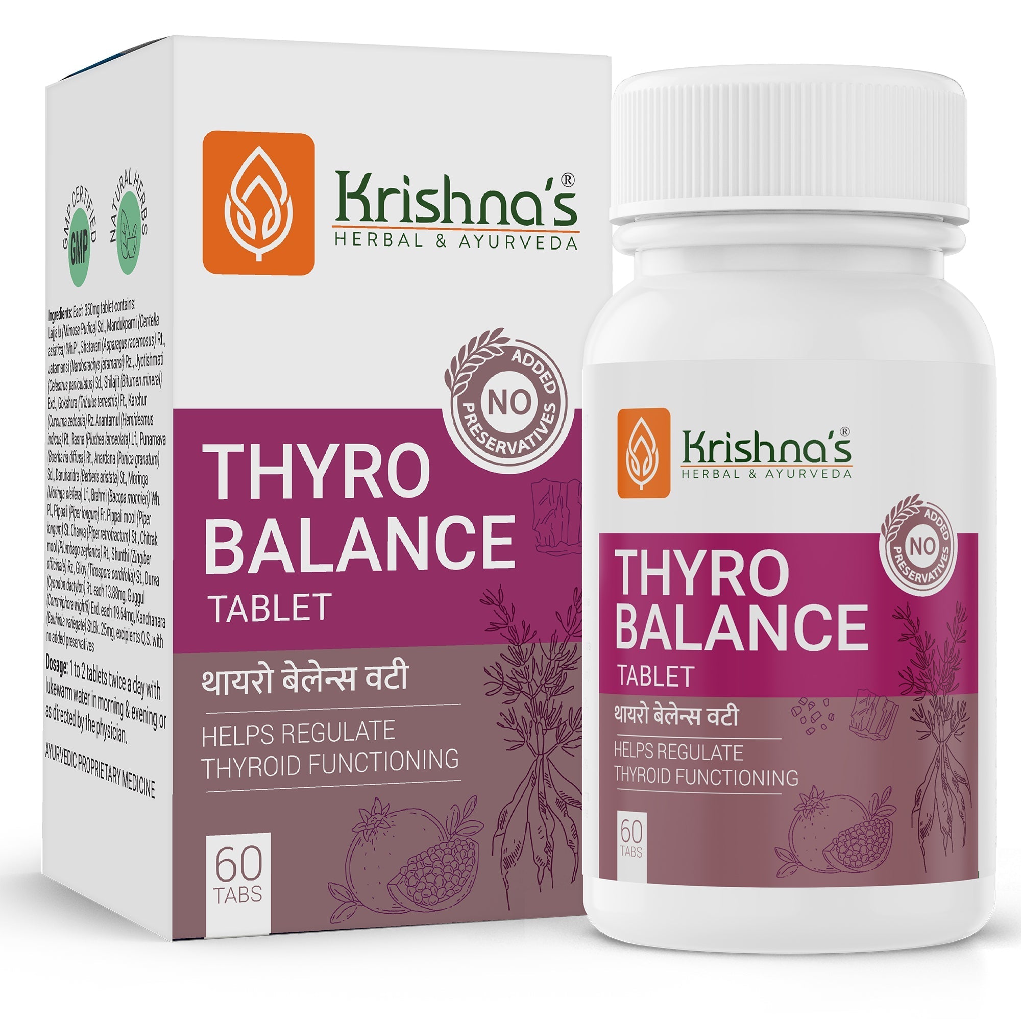 Krishna'S Herbal & Ayurveda Thyro Balance Tablets | Grocsy