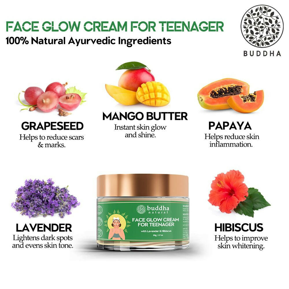 Buddha Natural Face Glow Cream for Teenager (11 to 19 Years) | Grocsy
