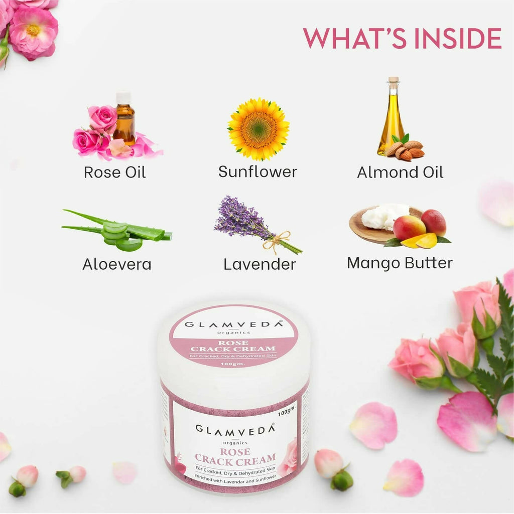 Glamveda Rose Hand & Foot Crack Cream | Grocsy