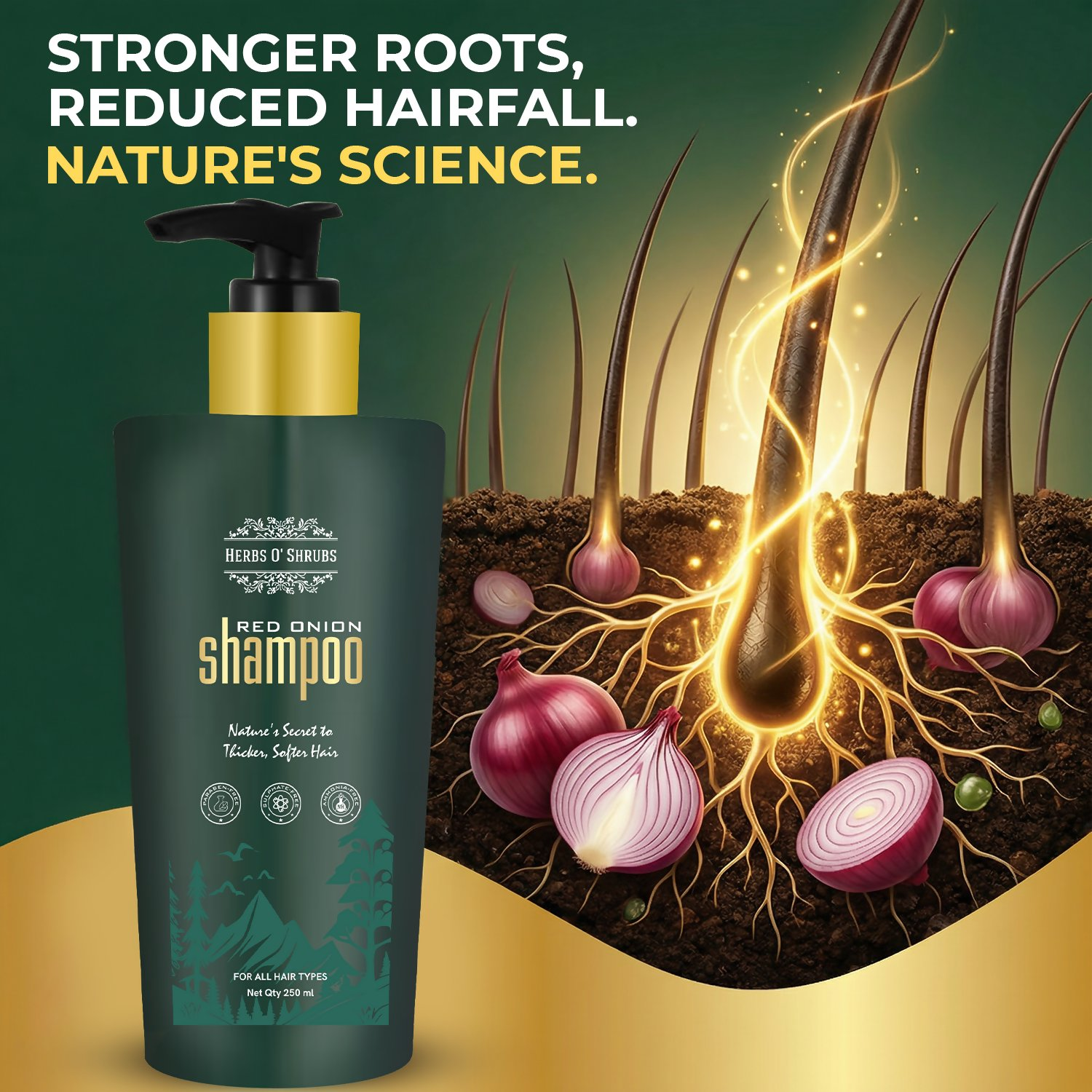 HerbsO’Shrubs Onion Strength & Shine Shampoo | Grocsy