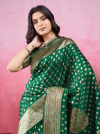 Vedant Vastram Banarasi Silk Fashion Saree - Green | Grocsy