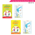 Tiny Tots Get Set Go Preschool Learning Junior KG Books Set of 4| Term wise Education Books| Ages 4-5 Years | Grocsy