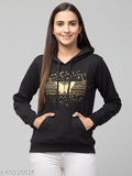 PAVONINE Black Color Butterfly-Design Pullover Hoodie Sweatshirt For Girls | Grocsy
