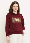 PAVONINE Wine Color Butterfly-Design Pullover Hoodie Sweatshirt For Girls | Grocsy