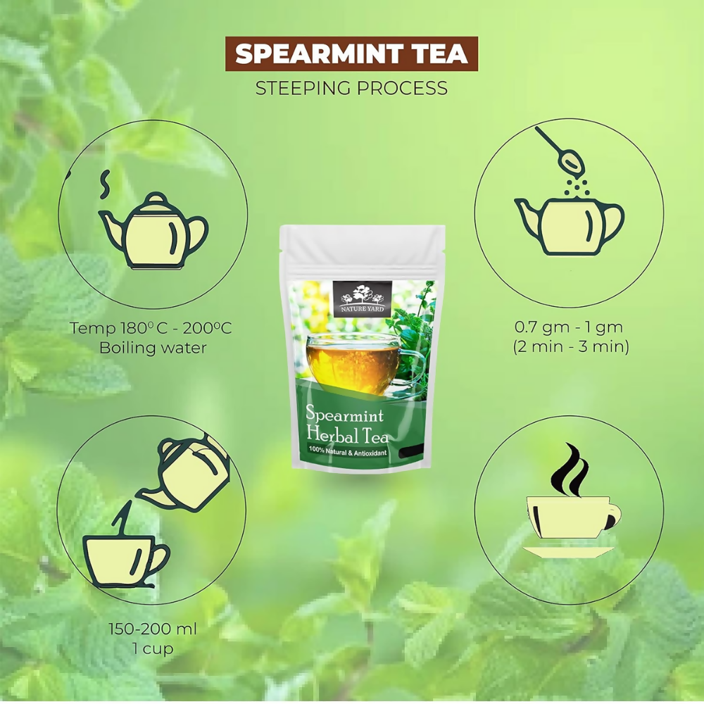 Nature Yard Pure Organic Spearmint Herbal Tea Leaves | Grocsy